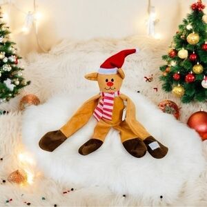 Monkey Santa Claus Hands Feet Wrap Around Suffed Plush Toy Christmas Toy